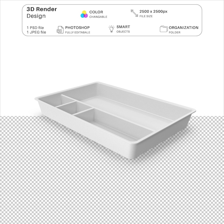 PSD white medical tray 3d modeling psd file