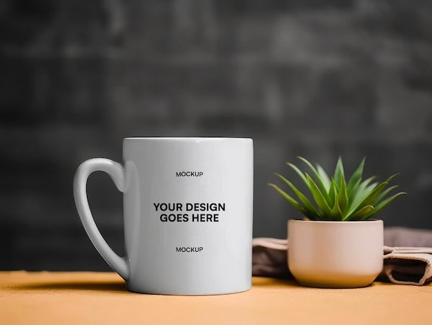 White mug minimal mockup com camadas editáveis psd