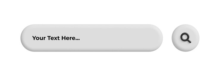PSD white neumorphic search bar with magnifier icon