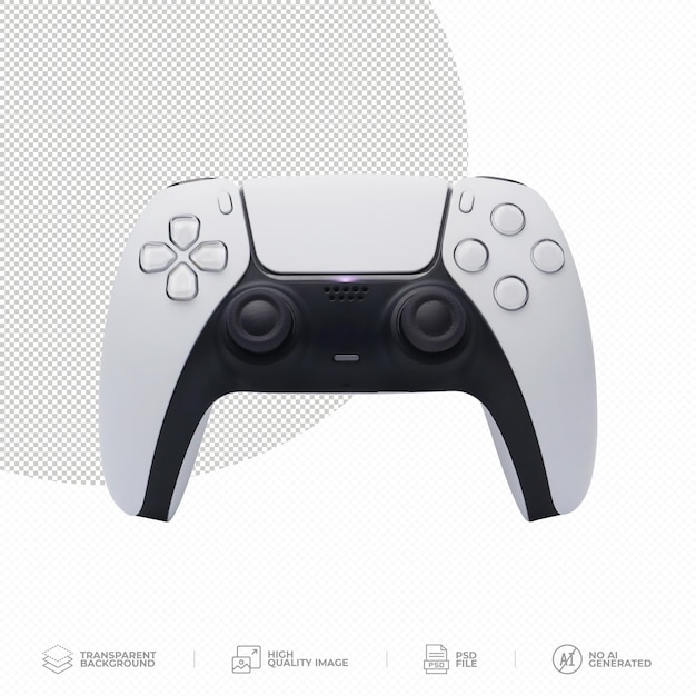 White next gen game controller on transparent background