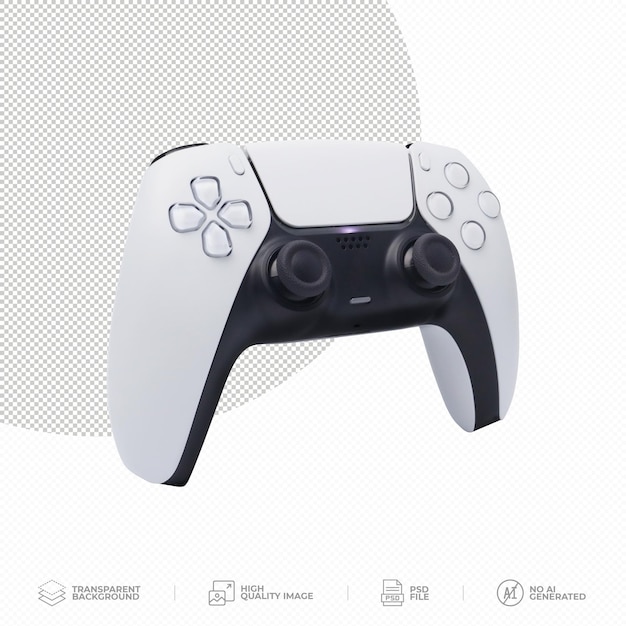 White next gen game controller on transparent background
