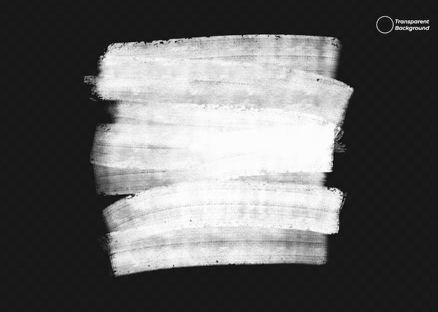 White Paint Brush Strokes on Transparent Background