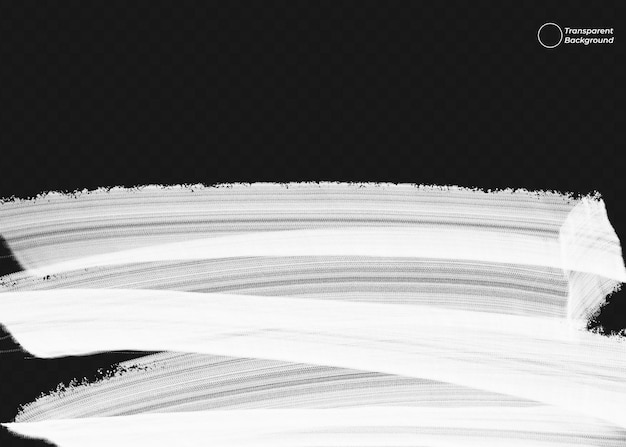 White Paint Stroke Texture on Transparent Background