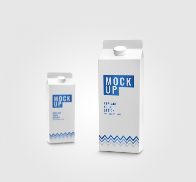 White paper milk box mockup werbung