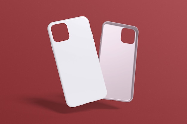 White Phone Cases on a Red Backdrop