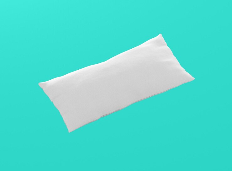 PSD white pillow on a blue background