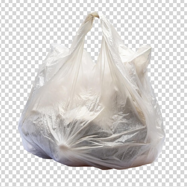 PSD a white plastic bag with a handle on transparent background