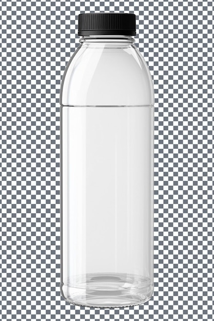 PSD white plastic bottle on a transparent background mockup for design