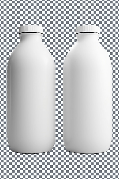 PSD white plastic bottle on a transparent background mockup for design