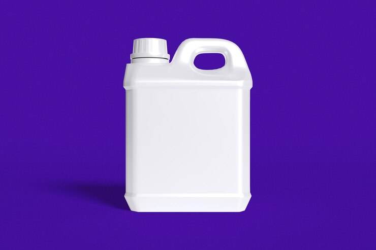 PSD white plastic jug on purple background