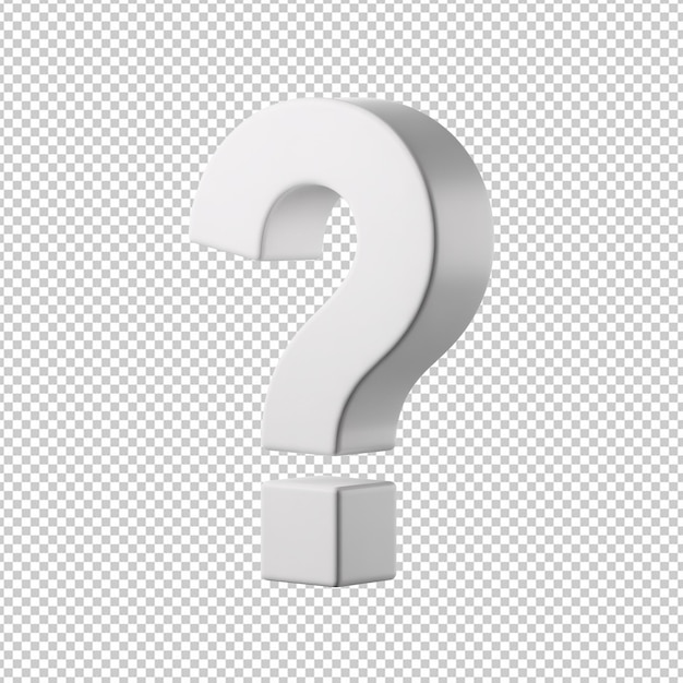 White question mark isolated on transparent background