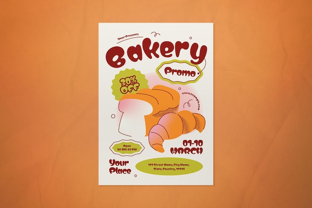 White Red Flat Design Bakery Promozione dei social media Flyer