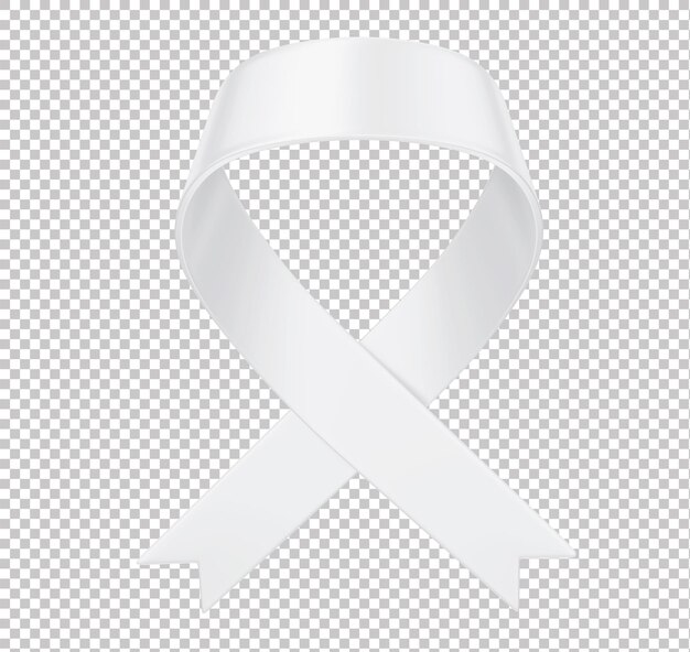 PSD white ribbon 3d para la campaña de concientización de salud mental y emocional de enero