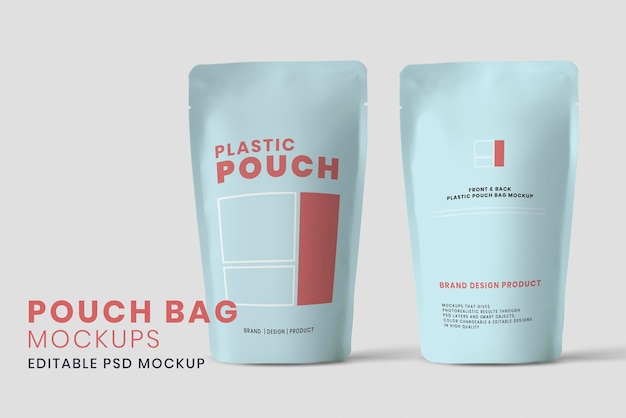 White sachet mockup design isoliert