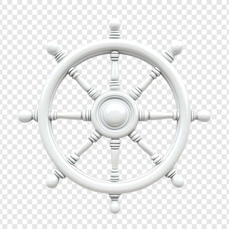 PSD white ship wheel nautical decor maritime symbol navigation travel