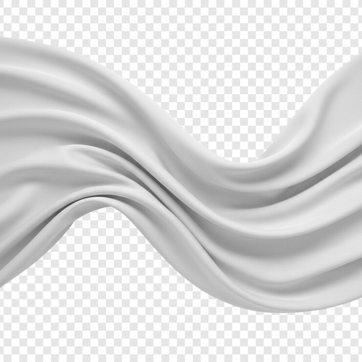White Silk Fabric Flowing Elegantly