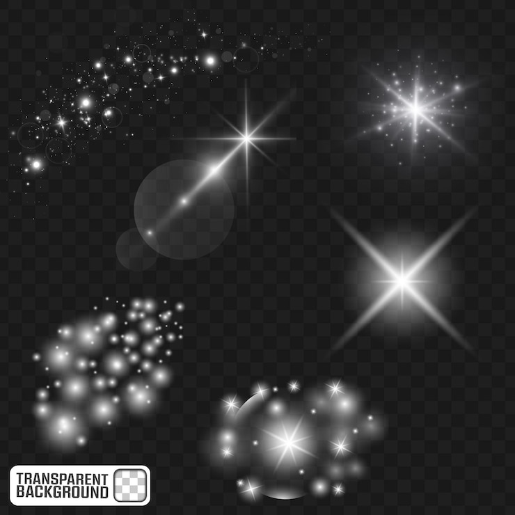 PSD white sparkle light effect png glowing stars twinkle amp shimmer overlay (effetto di luce scintillante bianca png)