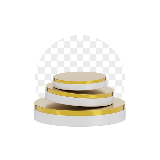 White Stage Round Podium 3D Produit à vendre