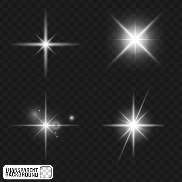 White Star Light Effect PNG Glowing Sparkle Twinkle amp Flare Overlay (Effetto di luce di stella bianca PNG)