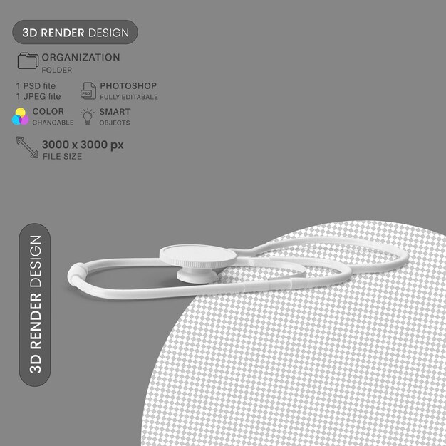 PSD white_stethoscope_02 (estetoscopio blanco)