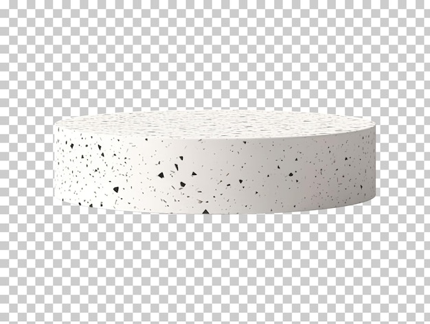 White terrazzo podium stage for display product isolated on transparent background png psd