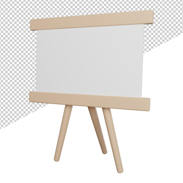 Whiteboard Studio vista laterale icona 3d rendering illustrazione su sfondo trasparente