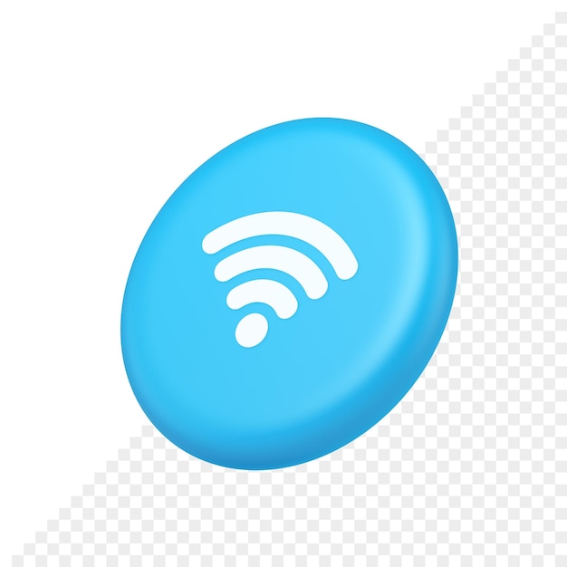 Wi fi botão de conexão de internet sem fio ciberespaço de alta velocidade rede digital 3d ícone de visão lateral