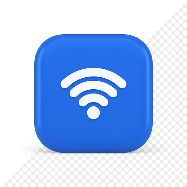 Wi-Fi-Internet-Verbindungstaste Hochgeschwindigkeits-Wireless-Cyberspace-Digitalnetzwerk 3D-Symbol