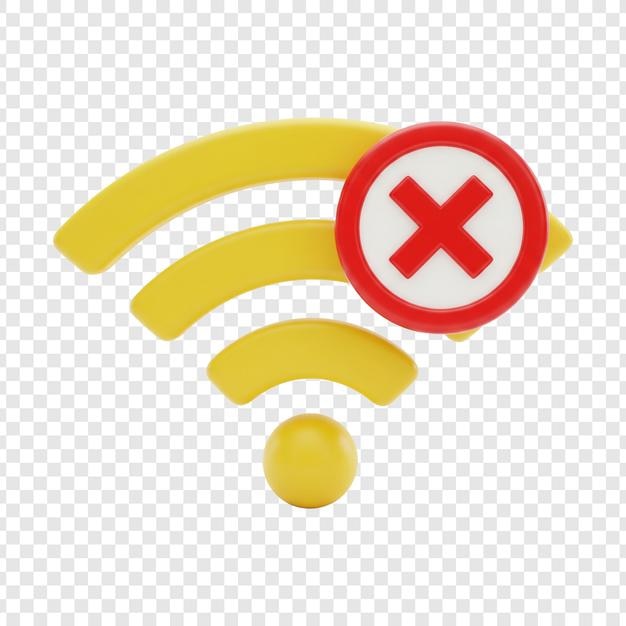 Wi-Fi sem sinal em fundo transparente