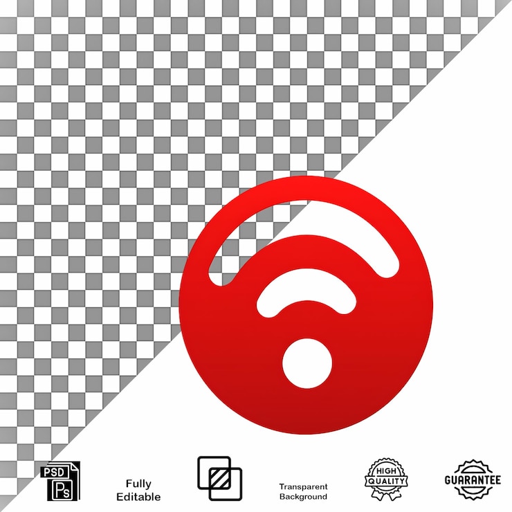 PSD wi-fi-signal-symbol-clip-art hochwertige bearbeitbare psd und transparenter hintergrund