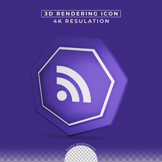 Wi Fi Social network icona rendering 3d effetto