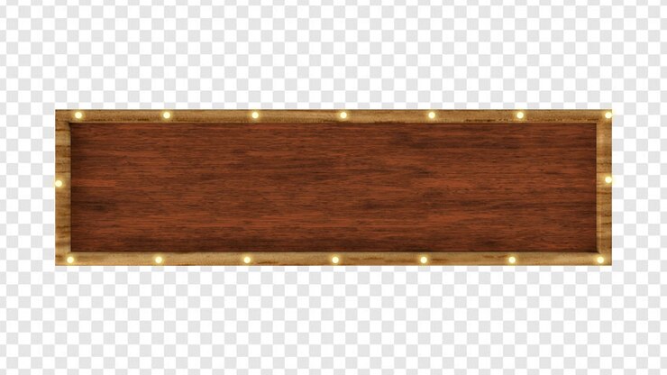 PSD wide wooden panel with lamps