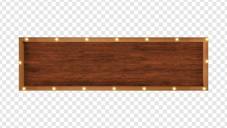 PSD wide wooden panel with lamps