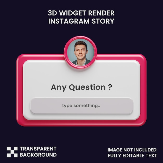 Widget De Quiz Histoire Instagram En Rendu 3d