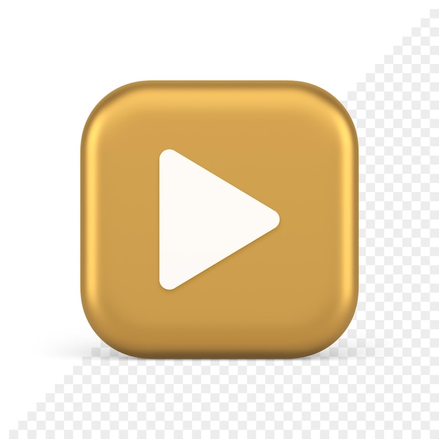 Wiedergabeschaltfläche Dreieck Pfeil nach rechts Multimedia-Content-Player Web-App-Design realistisches 3D-Symbol