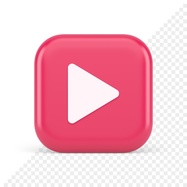 Wiedergabeschaltfläche Dreieck Pfeil nach rechts Multimedia-Content-Player Web-App-Design realistisches 3D-Symbol