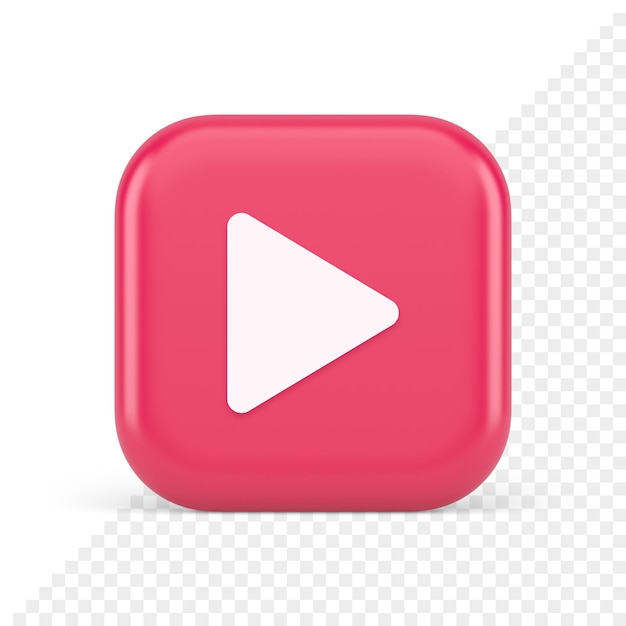 Wiedergabeschaltfläche dreieck pfeil nach rechts multimedia-content-player web-app-design realistisches 3d-symbol