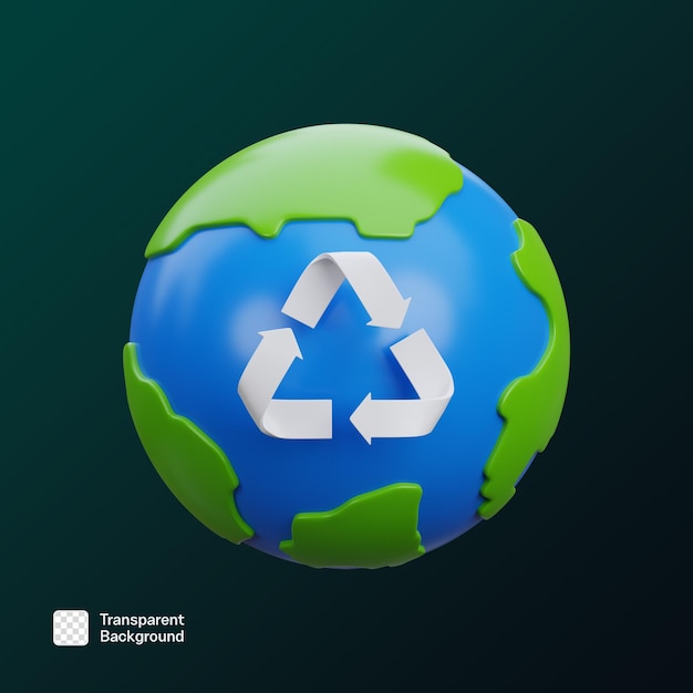 Wiederverwendung von 3D-Ikonen Illustration PNG-Vorlage