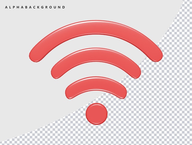 Wifi 3D-Rendering-Symbol-Illustration