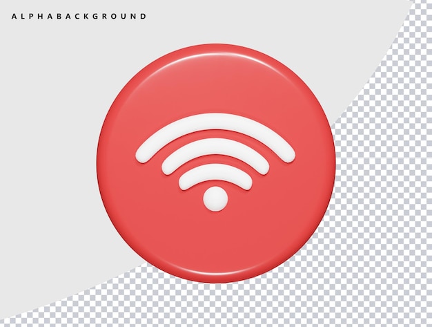 Wifi 3D-Rendering-Symbol-Illustration
