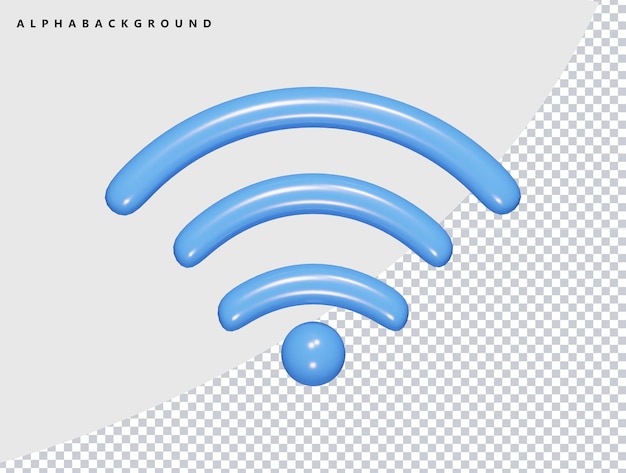 Wifi 3D-Rendering-Symbol-Illustration