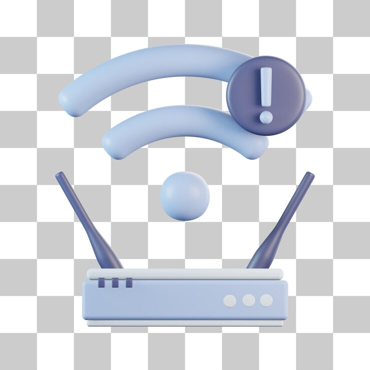PSD wifi ancho de banda limitado alerta icono 3d