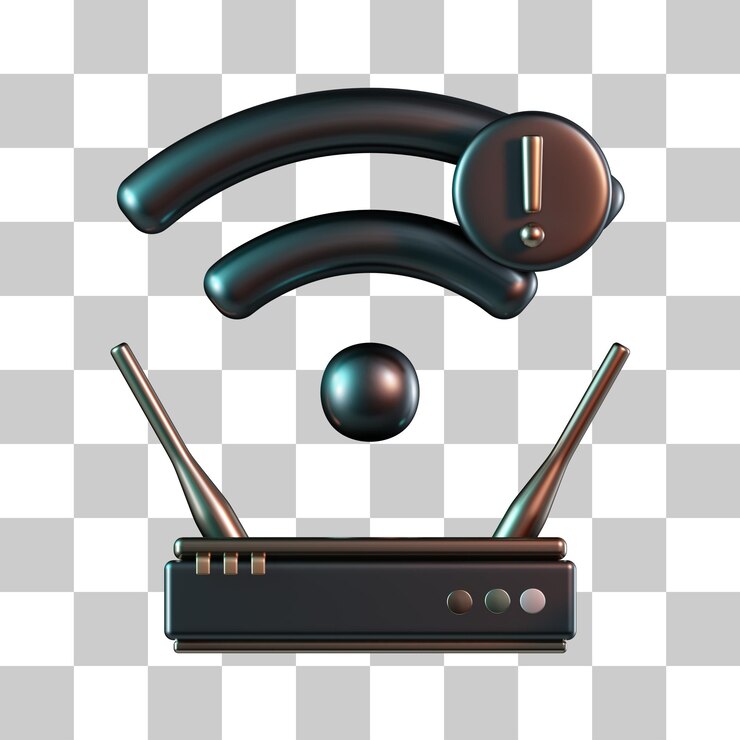 PSD wifi ancho de banda limitado alerta icono 3d