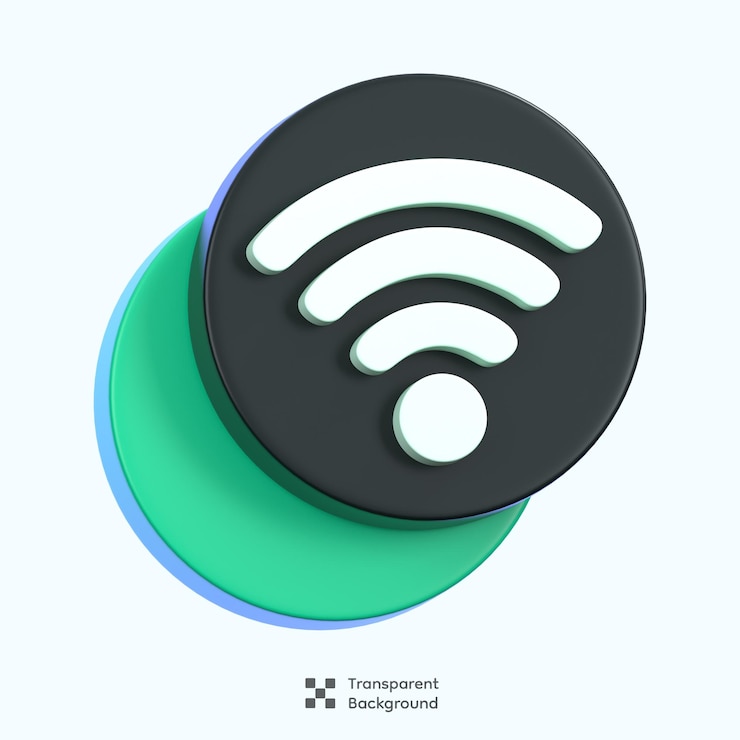 PSD wifi icon for wireless internet connection isolated general user interface icon concept 3d render