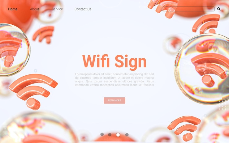 PSD wifi iconico spazio vuoto pubblicità concetto di sfondo per sito web banner social poster 3d render