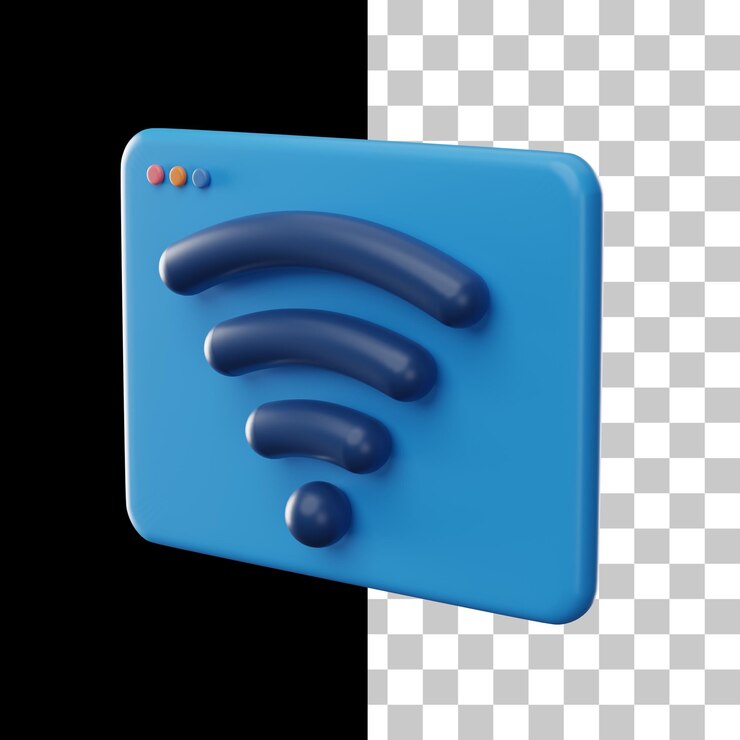PSD wifi icono 3d computadora