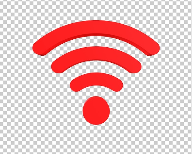 PSD wifi icono rojo render 3d