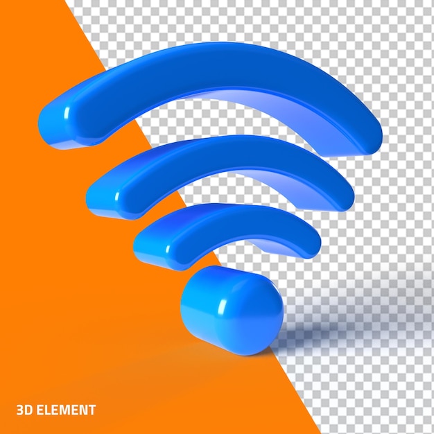 Wifi-Logo-Symbol 3D-Kommunikationstechnologie-Zeichen