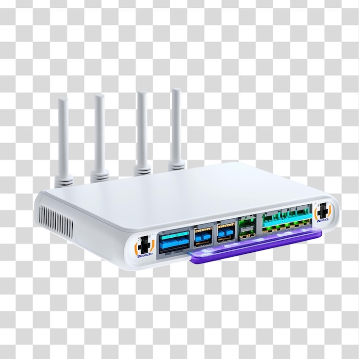 PSD wifi-modem mit weißem hintergrund