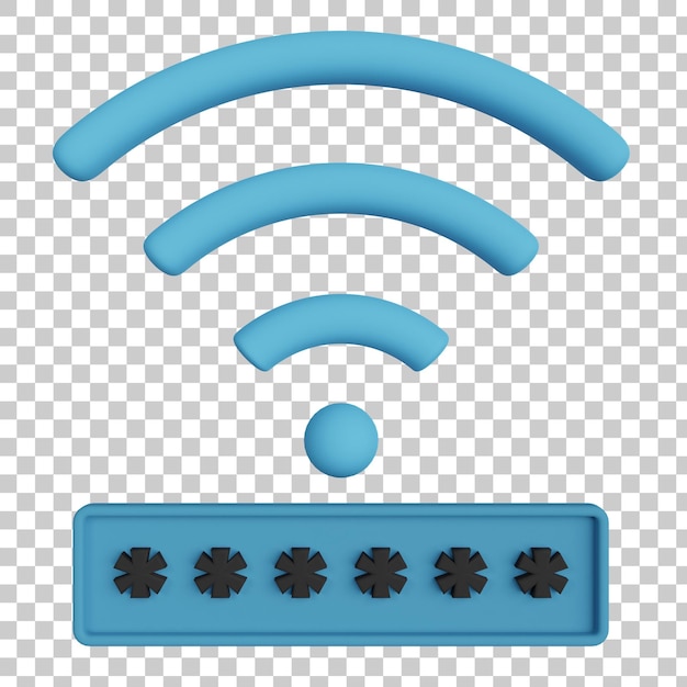 PSD wifi-passwort 3d-darstellung